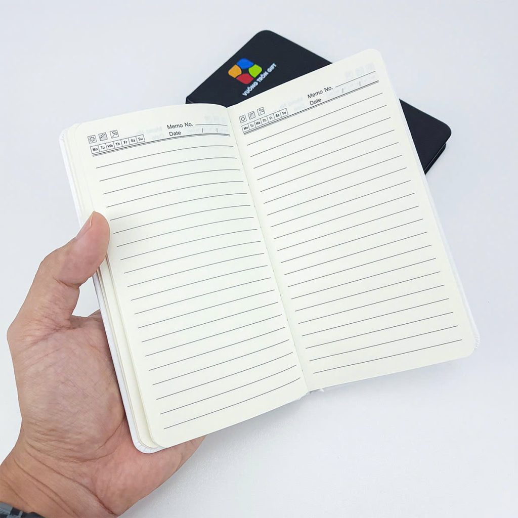 Sổ bìa dán (9*17cm) in logo doanh nghiệp
